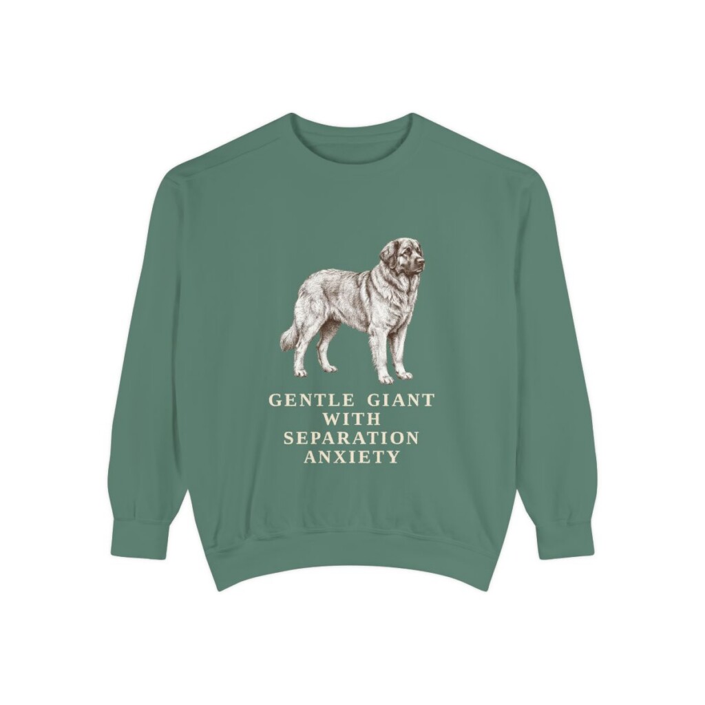 Leonberger Humor Sweatshirt, Light Green, front view