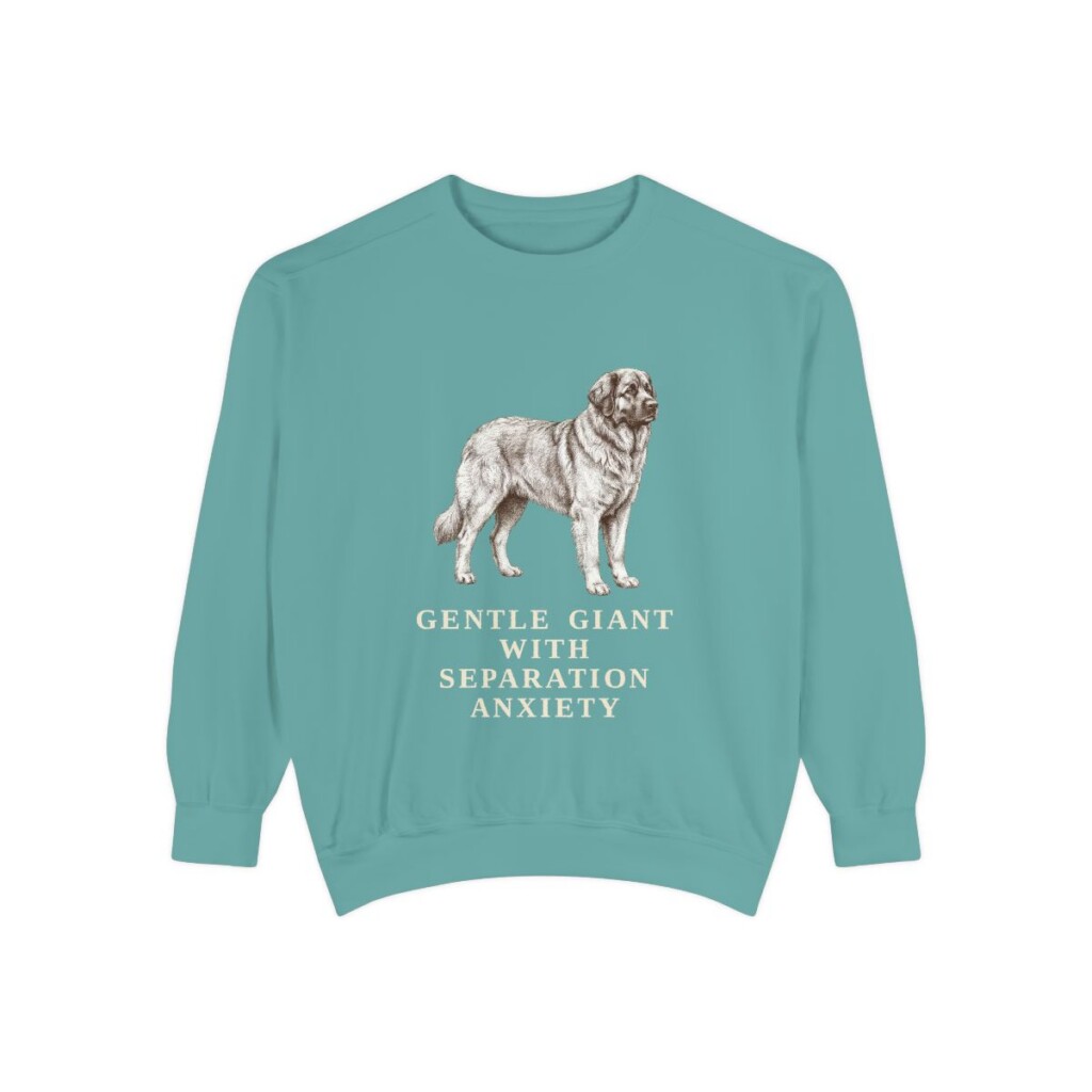 Leonberger Humor Sweatshirt, Seafoam, front view