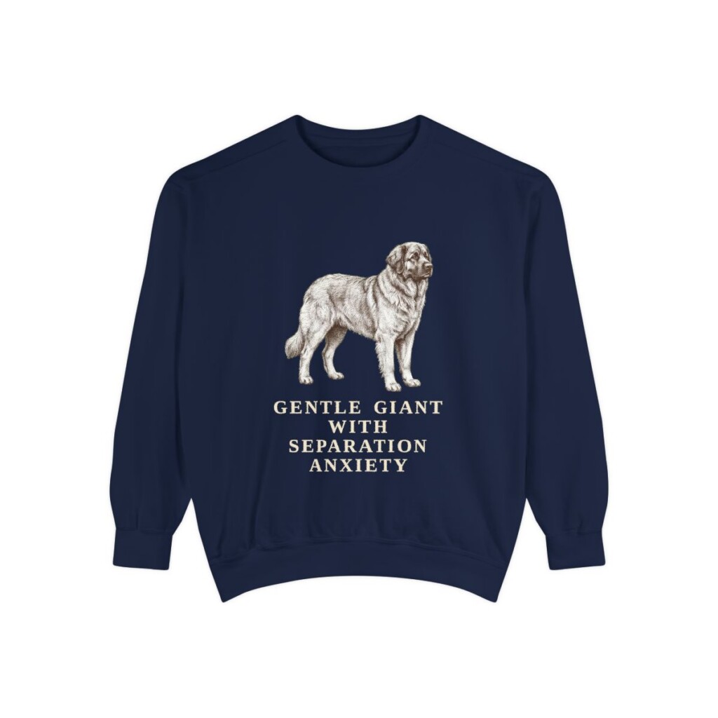Leonberger Humor Sweatshirt, True Navy, front view