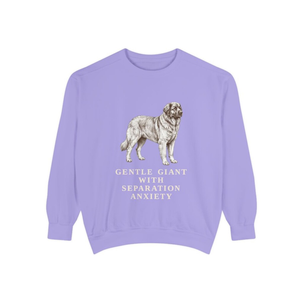 Leonberger Humor Sweatshirt, Violet, front view