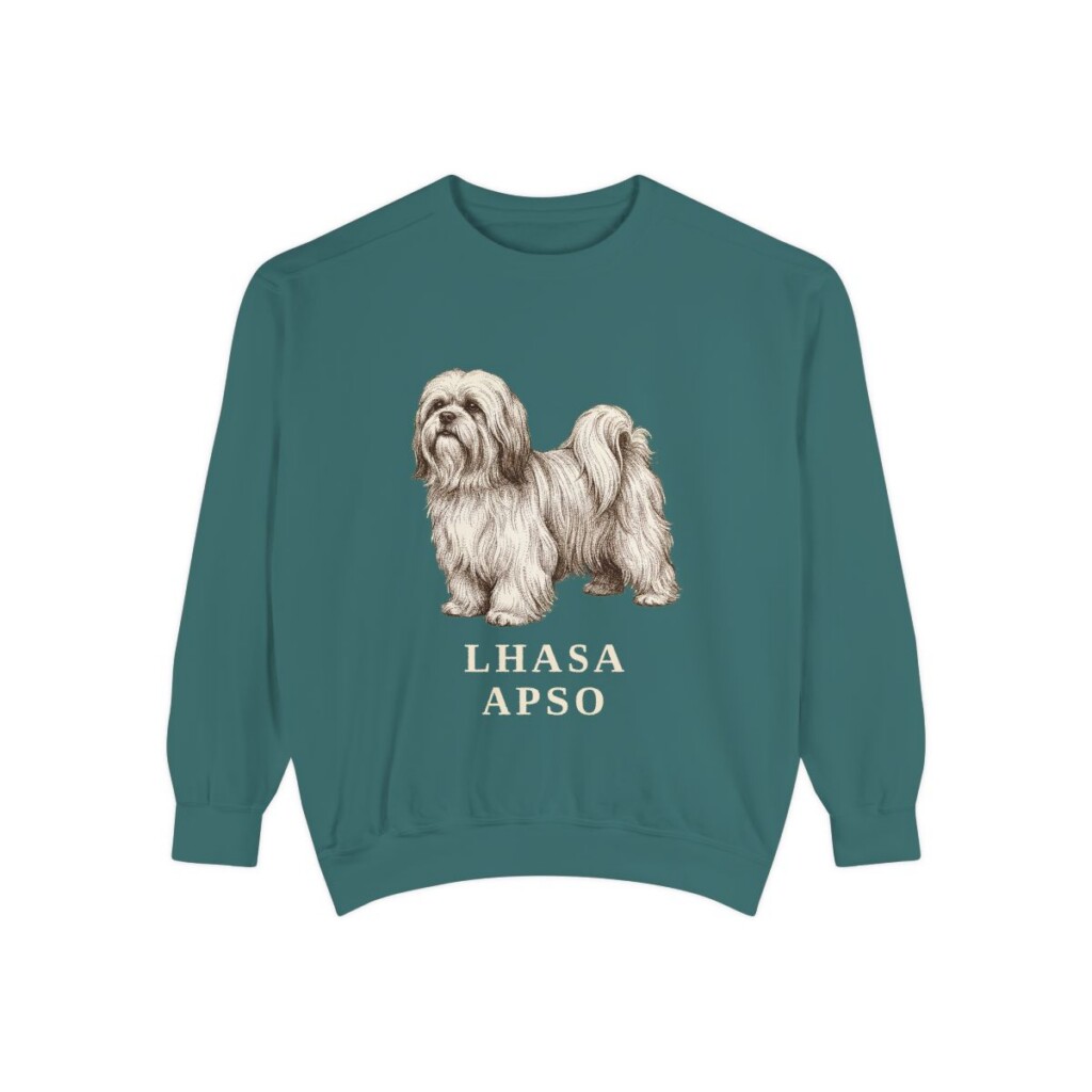 Lhasa Apso Sweatshirt, Blue Spruce, front view