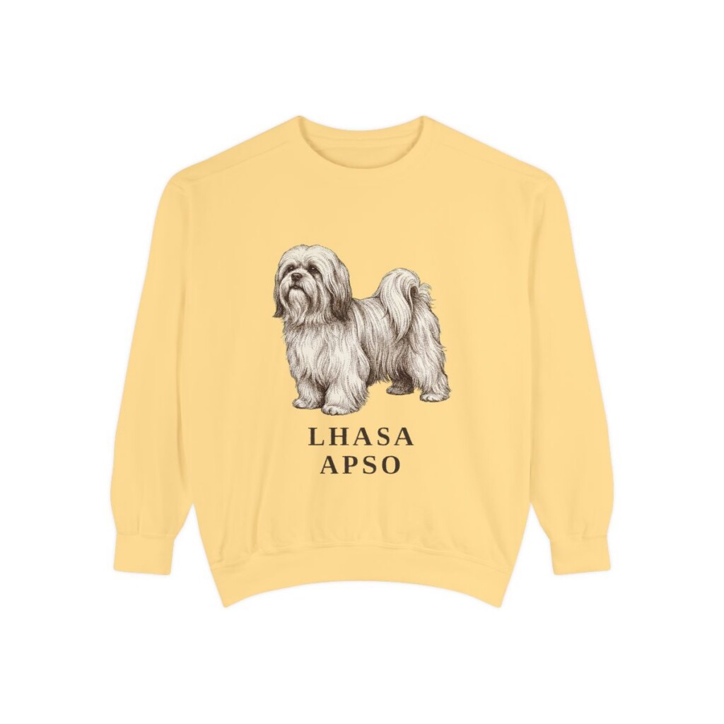 Lhasa Apso Sweatshirt, Butter, front view