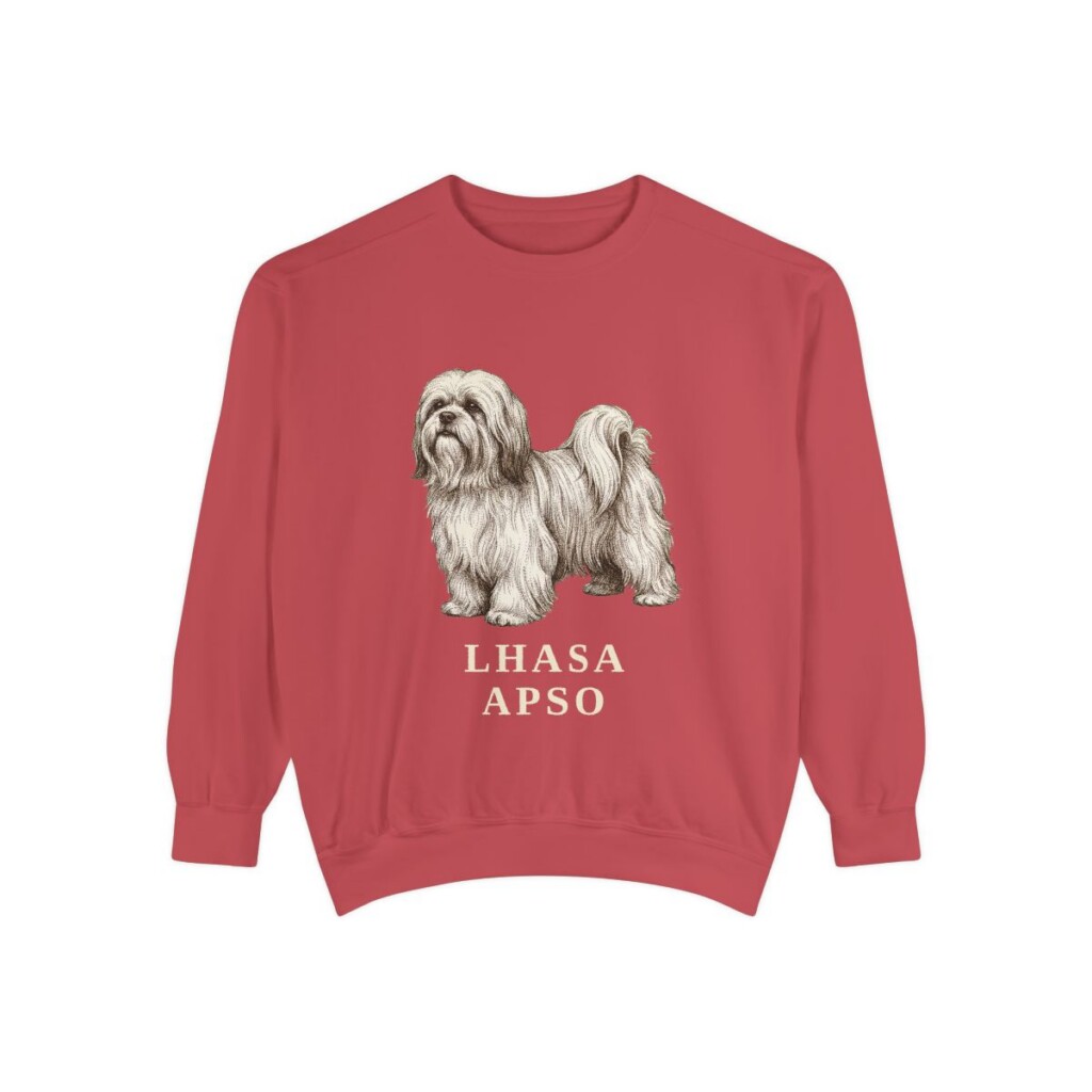 Lhasa Apso Sweatshirt, Crimson, front view