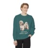 Lhasa Apso Dad Sweatshirt, Blue Spruce, person 1 front
