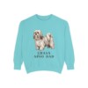 Lhasa Apso Dad Sweatshirt, Chalky Mint, front view