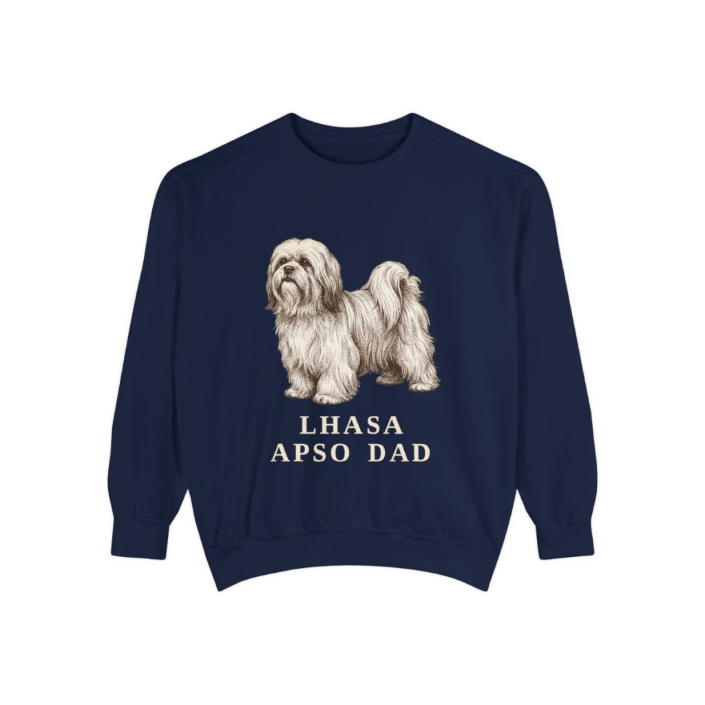 Lhasa Apso Dad Sweatshirt, True Navy, front view