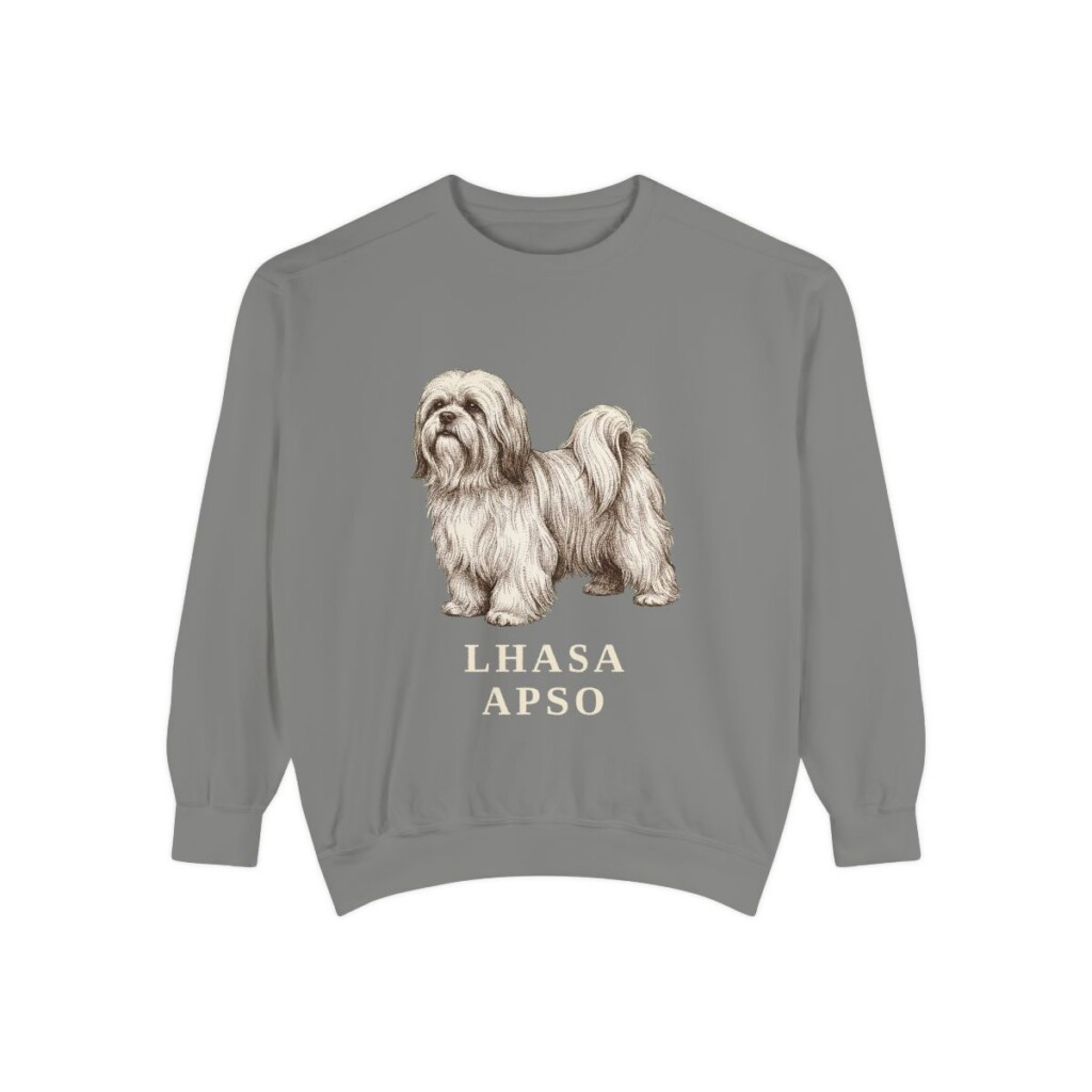 Lhasa Apso Sweatshirt, Grey, front view