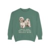 Lhasa Apso Humor Sweatshirt, Light Green, front view