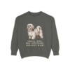 Lhasa Apso Humor Sweatshirt, Pepper, front view