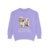 Lhasa Apso Humor Sweatshirt, Violet, front view