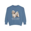 Lhasa Apso Latin Sweatshirt, Blue Jean, front view