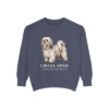 Lhasa Apso Latin Sweatshirt, Denim, front view