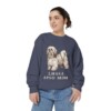 lhasa-apso-sweatshirt-mom-denim-person-2-front Lhasa Apso Mom Sweatshirt, Denim, person 2 front