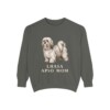 lhasa-apso-sweatshirt-mom-pepper Lhasa Apso Mom Sweatshirt, Pepper, front view