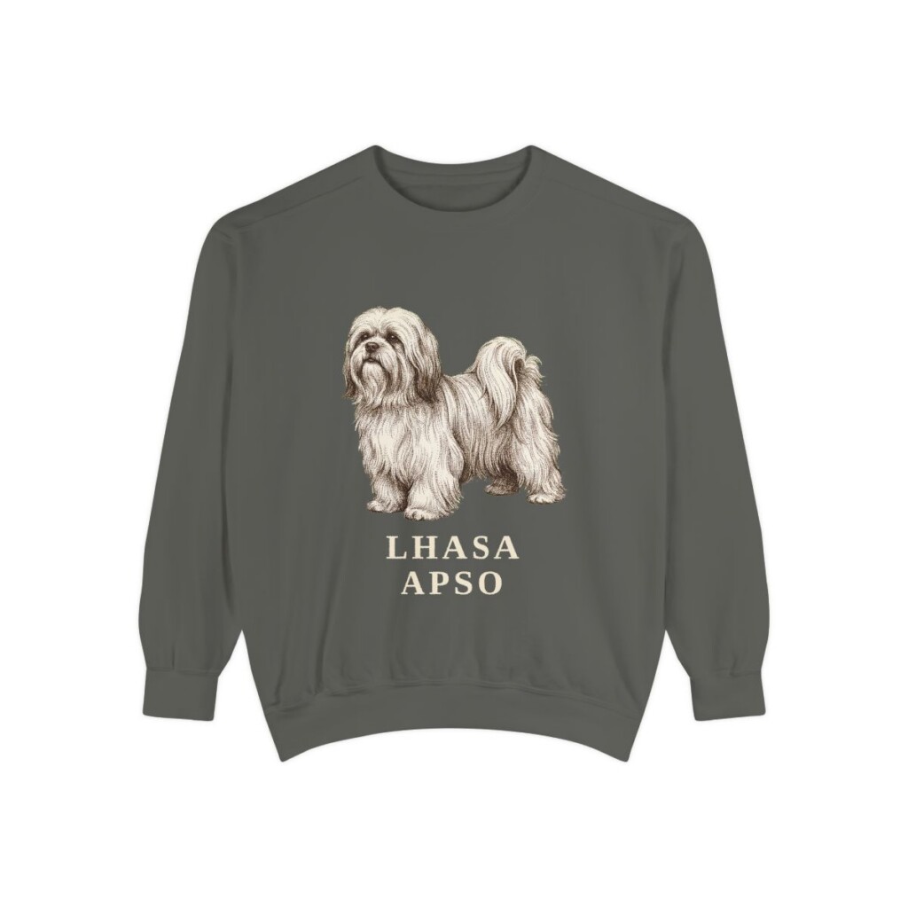 Lhasa Apso Sweatshirt, Pepper, front view