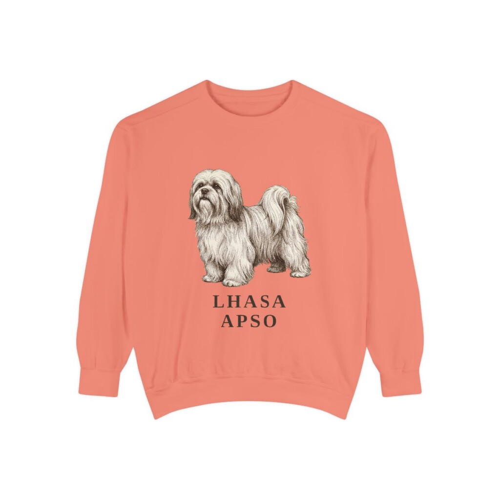 Lhasa Apso Sweatshirt, Terracotta, front view