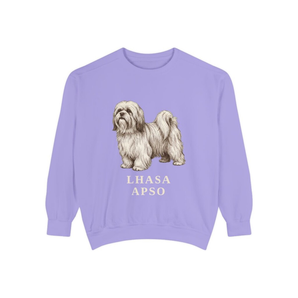 Lhasa Apso Sweatshirt, Violet, front view