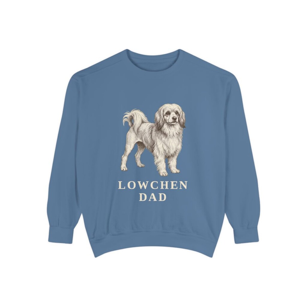 lowchen-sweatshirt-dad-blue-jean Lowchen Dad Sweatshirt, Blue Jean, front view