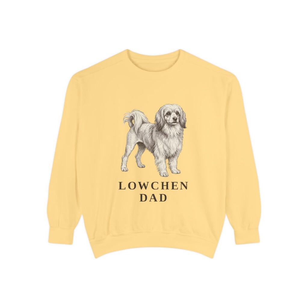 lowchen-sweatshirt-dad-butter Lowchen Dad Sweatshirt, Butter, front view