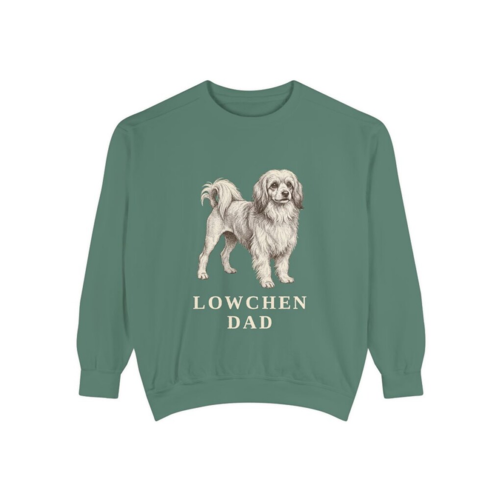 lowchen-sweatshirt-dad-light-green Lowchen Dad Sweatshirt, Light Green, front view