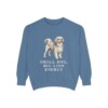 lowchen-sweatshirt-humor-blue-jean Lowchen Humor Sweatshirt, Blue Jean, front view