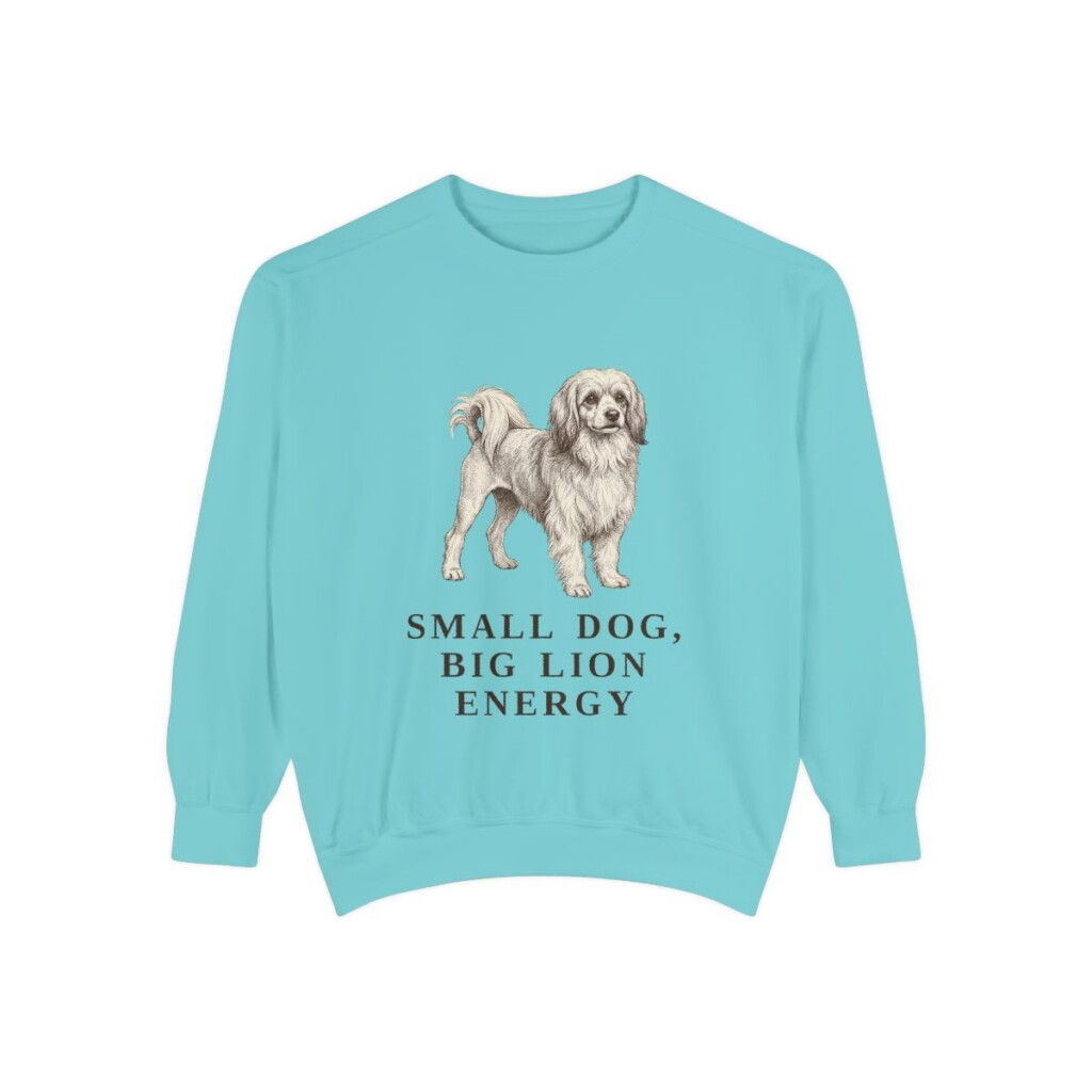 lowchen-sweatshirt-humor-chalky-mint Lowchen Humor Sweatshirt, Chalky Mint, front view
