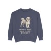 lowchen-sweatshirt-humor-denim Lowchen Humor Sweatshirt, Denim, front view
