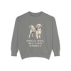 lowchen-sweatshirt-humor-grey Lowchen Humor Sweatshirt, Grey, front view