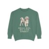 lowchen-sweatshirt-humor-light-green Lowchen Humor Sweatshirt, Light Green, front view