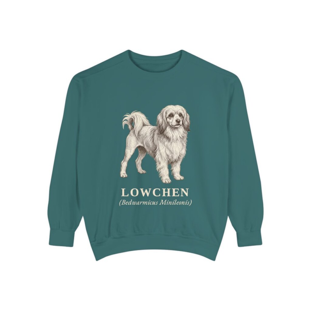 Lowchen Latin Sweatshirt, Blue Spruce, front view