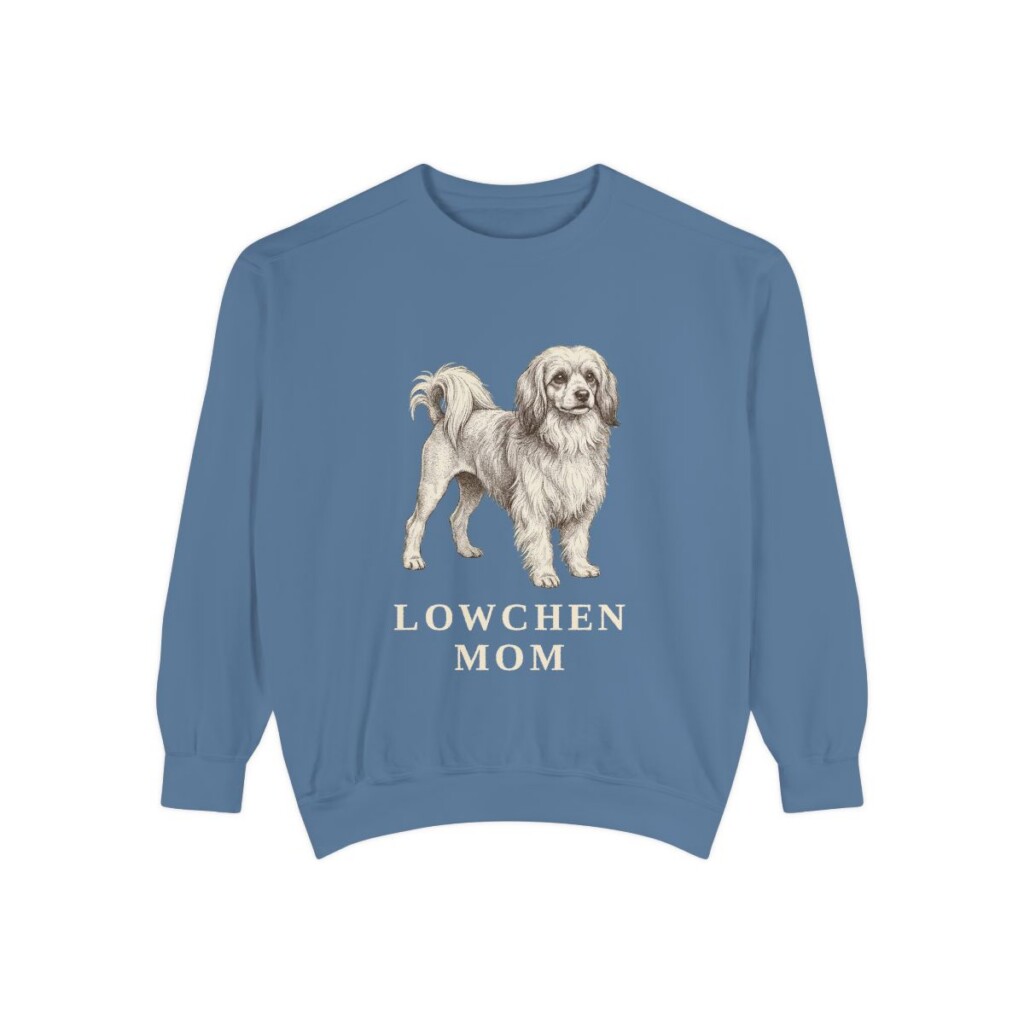 Lowchen Mom Sweatshirt, Blue Jean, front view