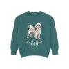 Lowchen Mom Sweatshirt, Blue Spruce, front view