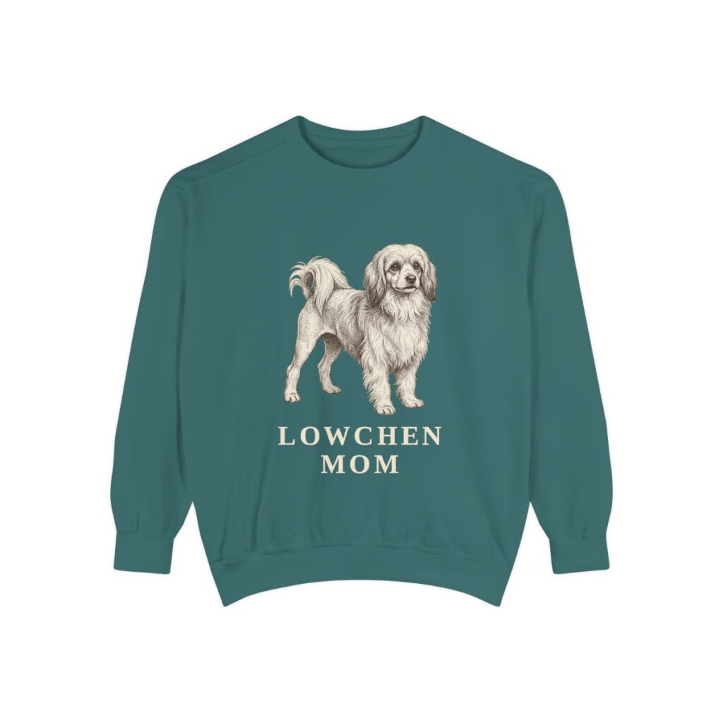 Lowchen Mom Sweatshirt, Blue Spruce, front view
