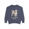 Lowchen Mom Sweatshirt, Denim, front view