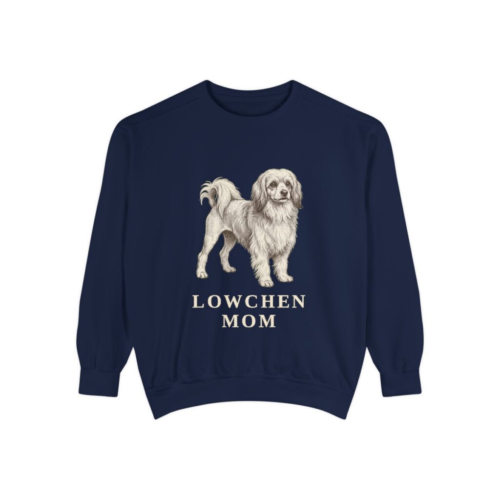 Lowchen Mom Sweatshirt, True Navy, front view