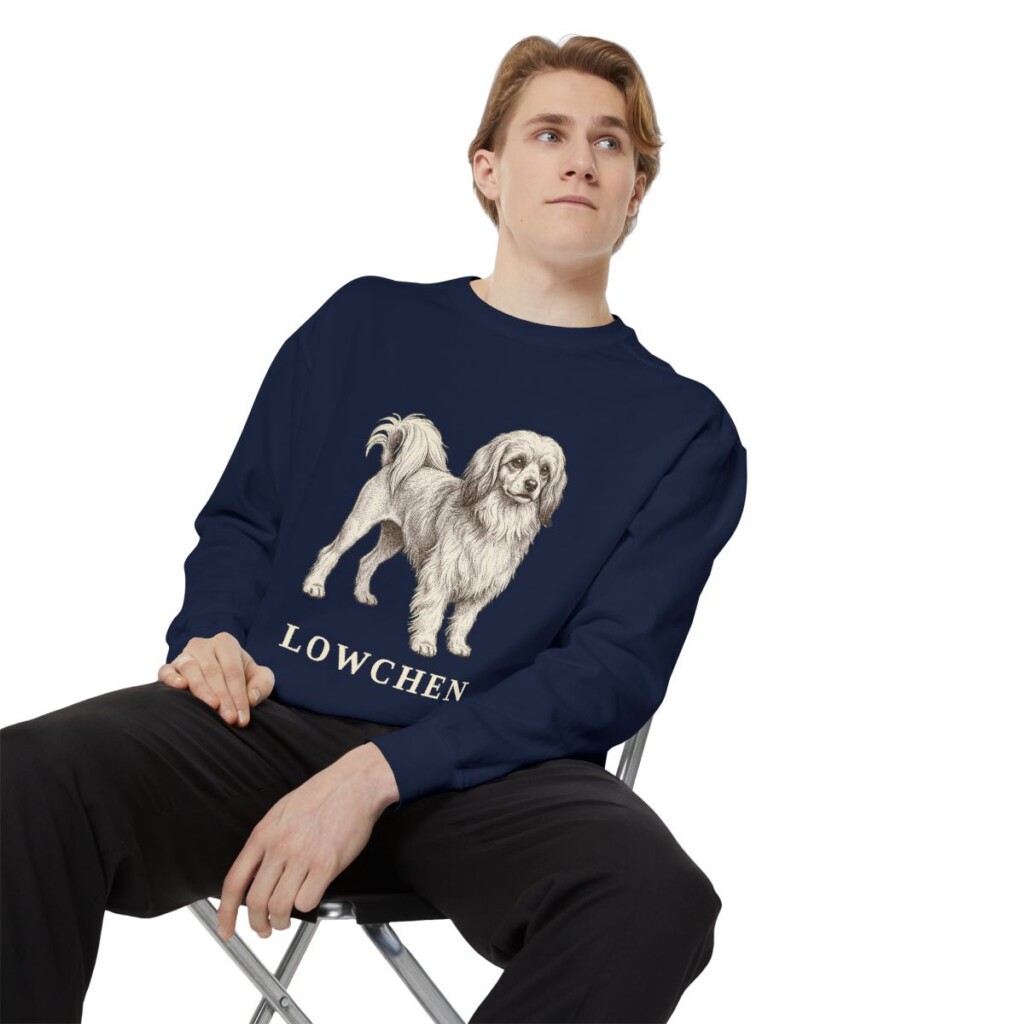 Lowchen Sweatshirt, True Navy, person 1 context