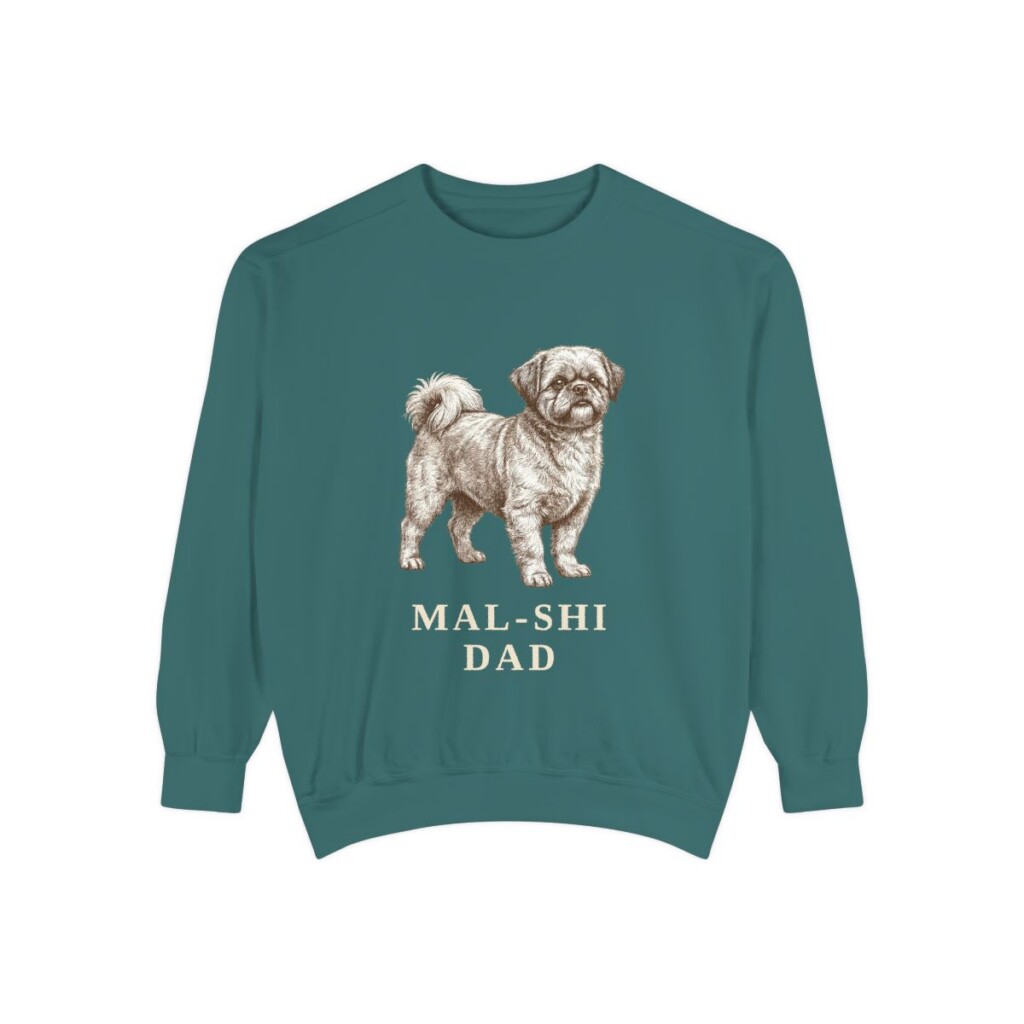 mal-shi-sweatshirt-dad-blue-spruce Mal-Shi Dad Sweatshirt, Blue Spruce, front view