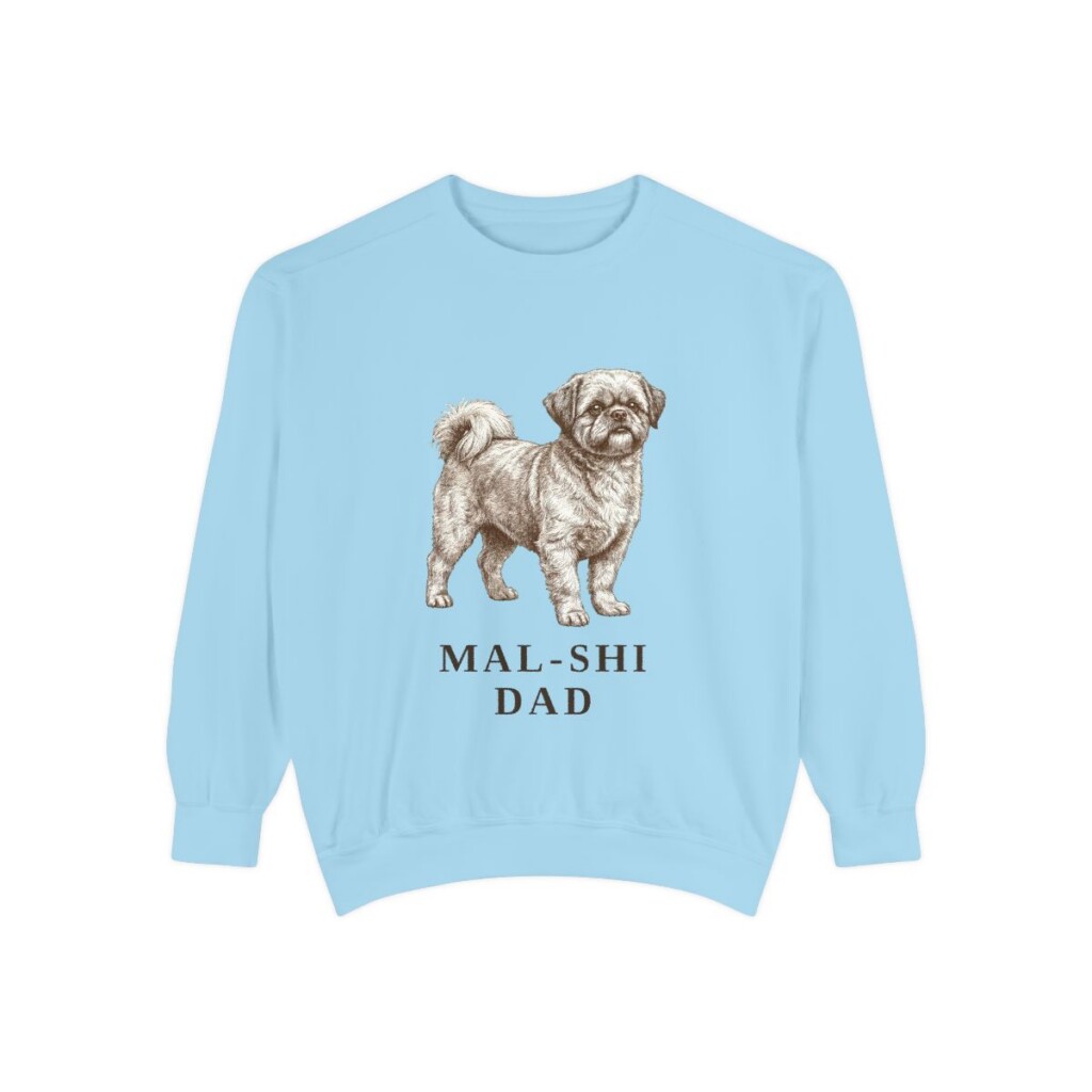 mal-shi-sweatshirt-dad-chambray Mal-Shi Dad Sweatshirt, Chambray, front view