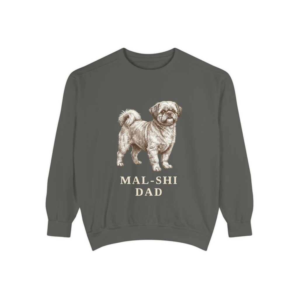 mal-shi-sweatshirt-dad-pepper Mal-Shi Dad Sweatshirt, Pepper, front view