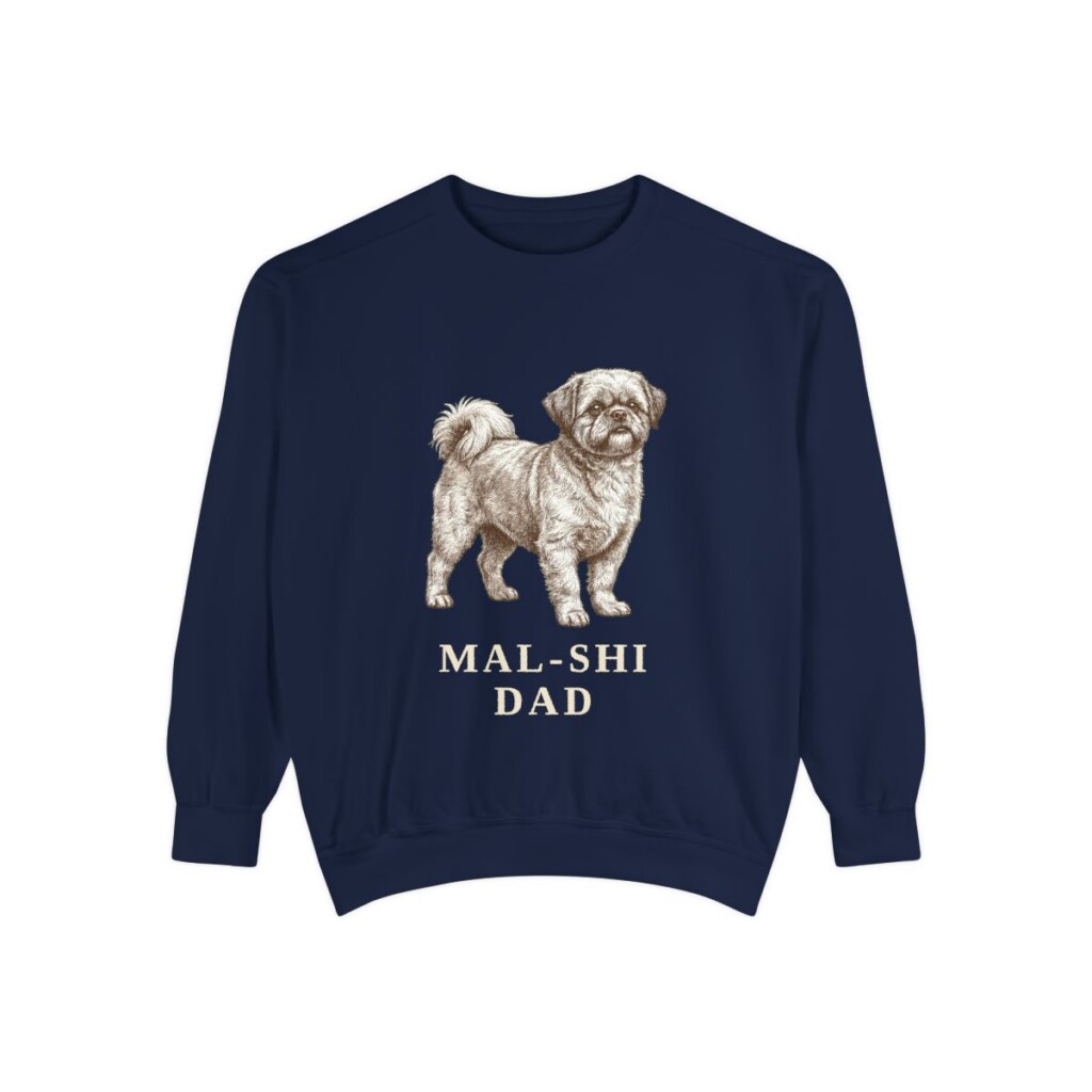 mal-shi-sweatshirt-dad-true-navy Mal-Shi Dad Sweatshirt, True Navy, front view