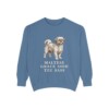 Mal-Shi Humor Sweatshirt, Blue Jean, front view