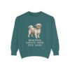 Mal-Shi Humor Sweatshirt, Blue Spruce, front view