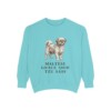 Mal-Shi Humor Sweatshirt, Chalky Mint, front view