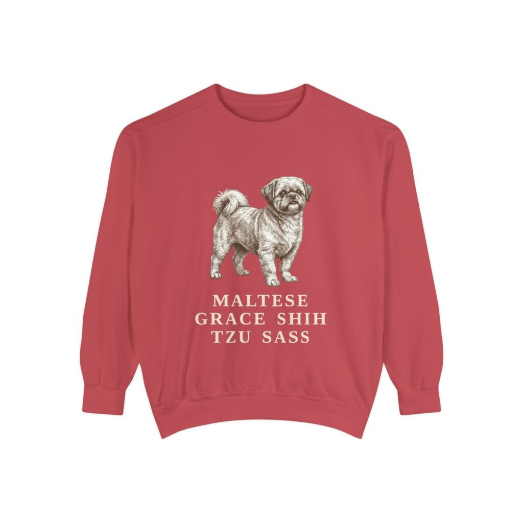 Mal-Shi Humor Sweatshirt, Crimson, front view