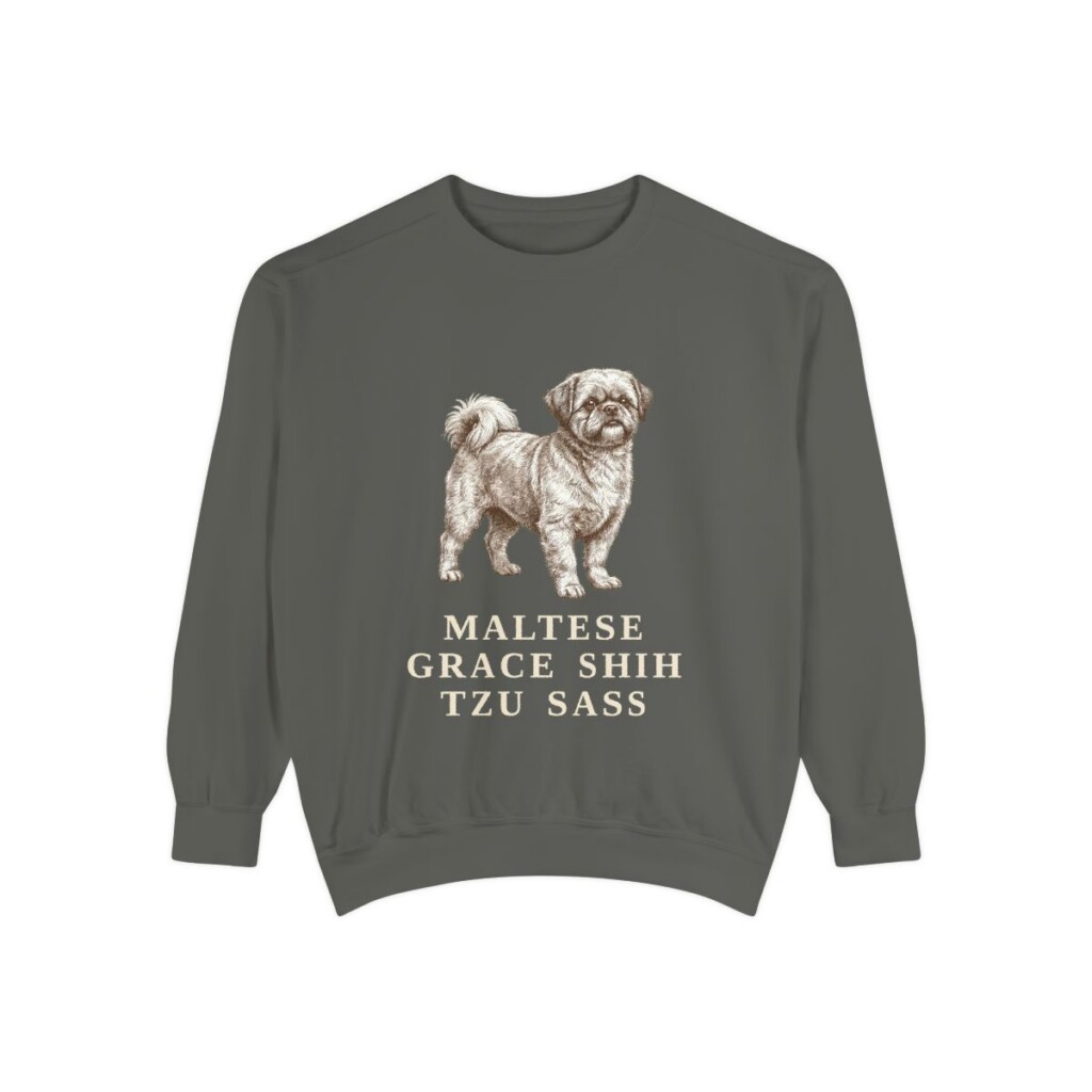 Mal-Shi Humor Sweatshirt, Pepper, front view