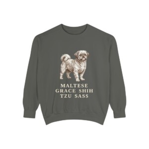 Mal-Shi Humor Sweatshirt, Pepper, front view
