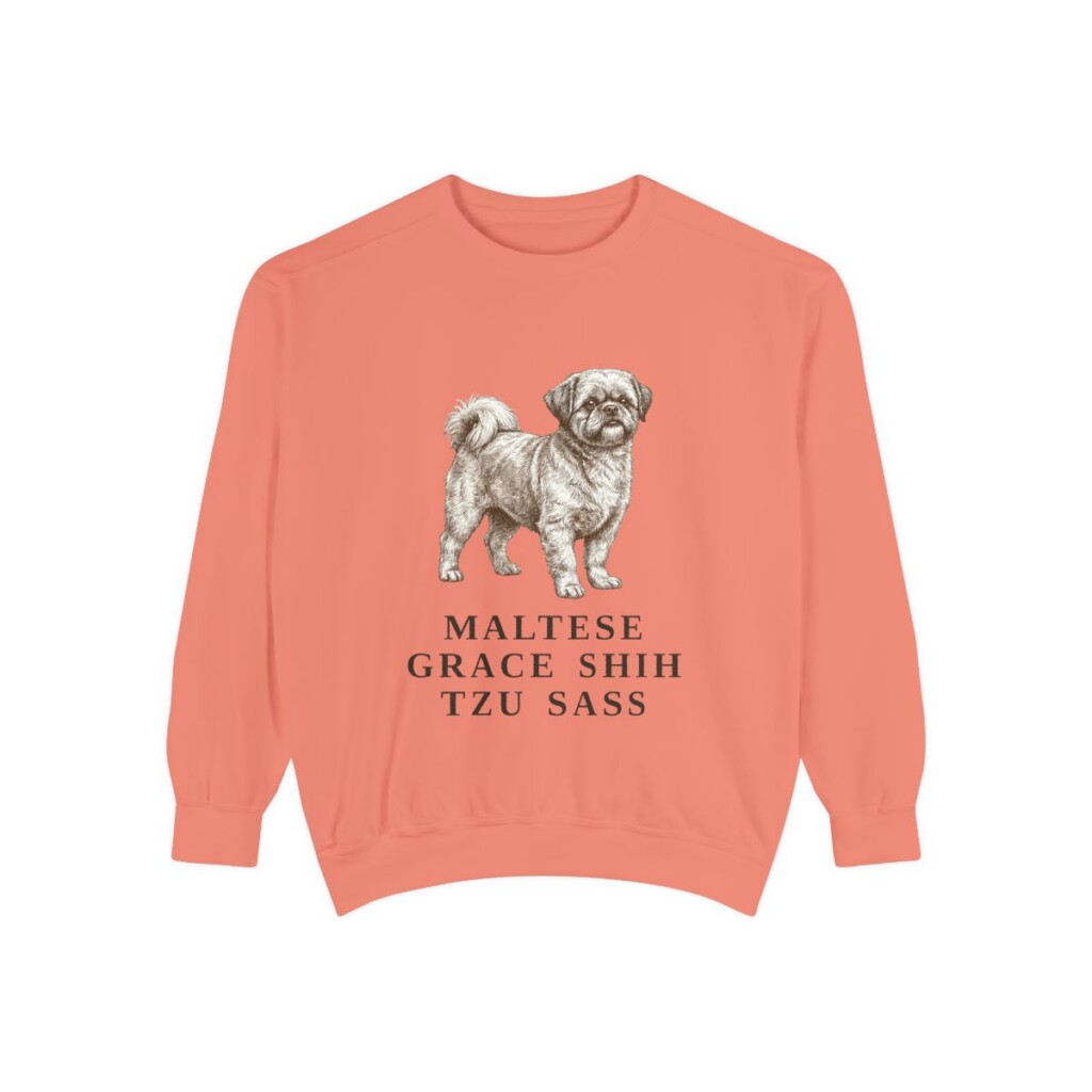 Mal-Shi Humor Sweatshirt, Terracotta, front view