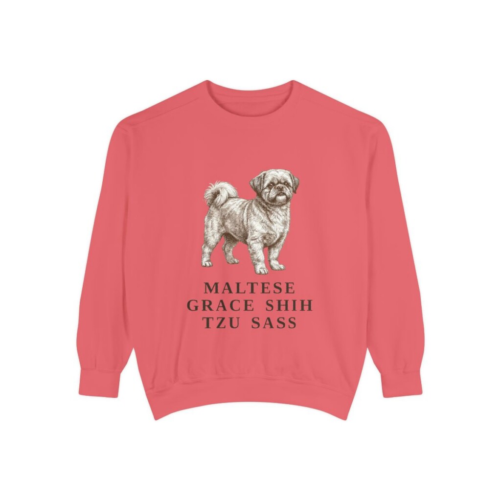 Mal-Shi Humor Sweatshirt, Watermelon, front view