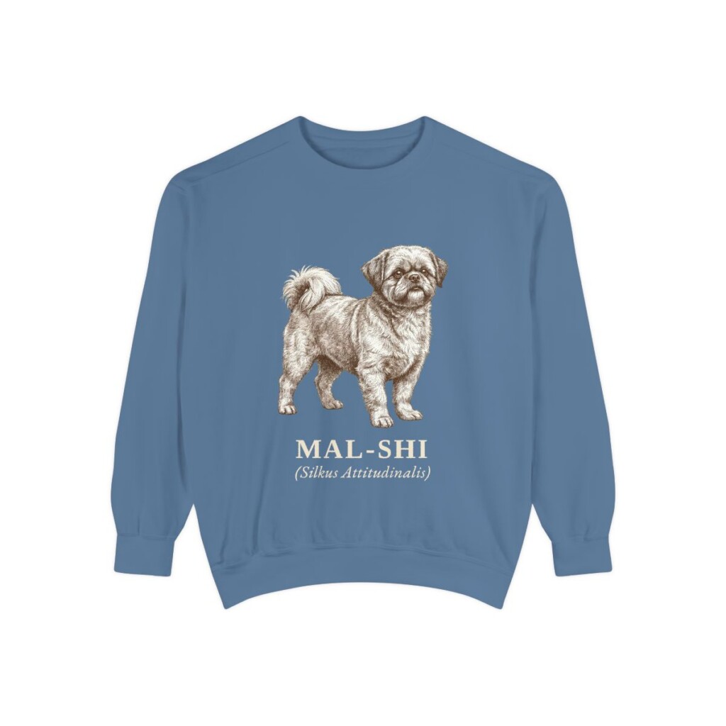 Mal-Shi Latin Sweatshirt, Blue Jean, front view