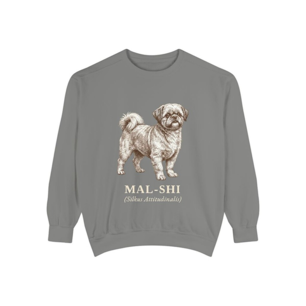 Mal-Shi Latin Sweatshirt, Grey, front view